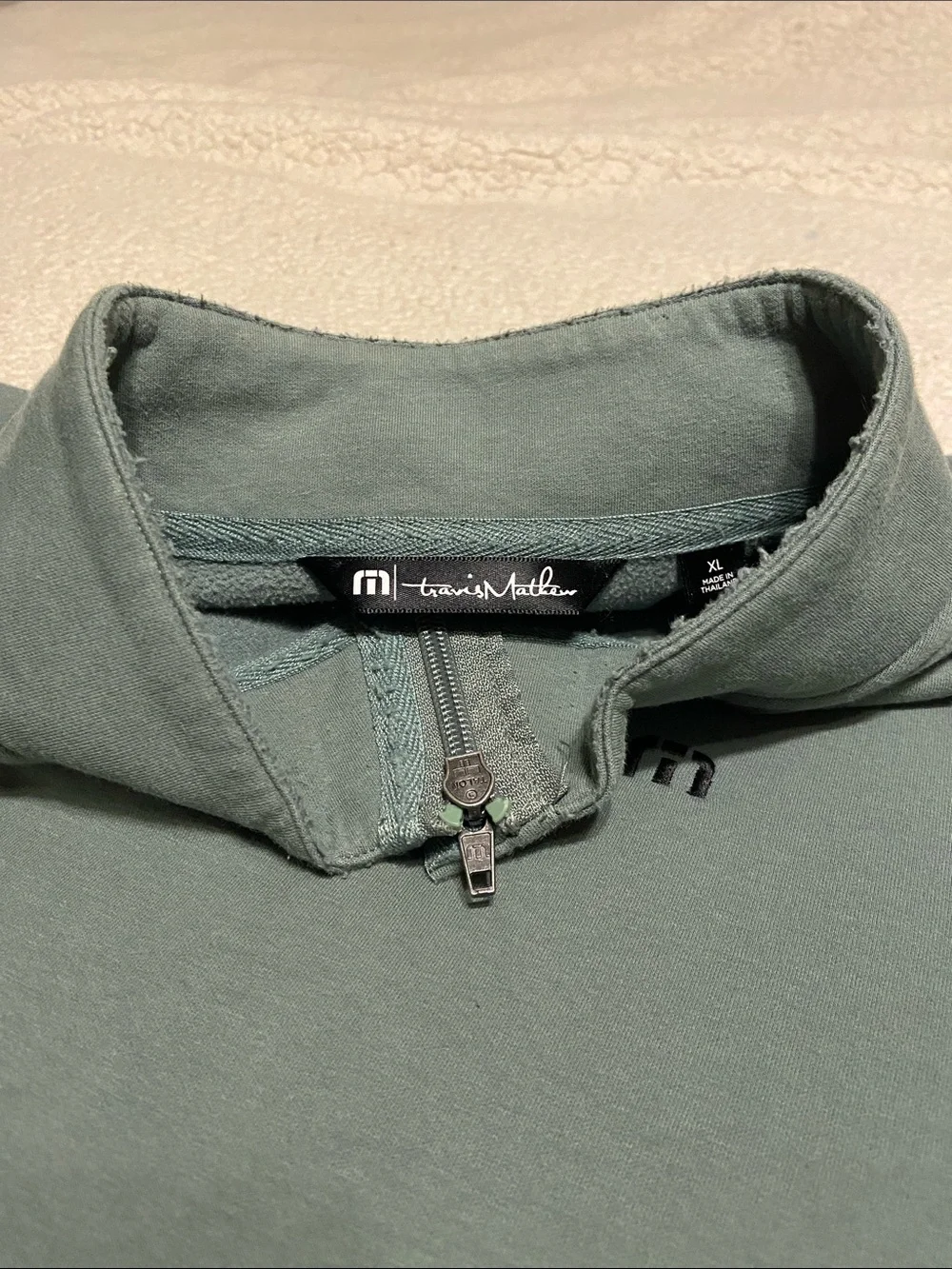TravisMathew Cloud 2.0 Quarter Zip Pullover olive green Golf Casual Size X Large